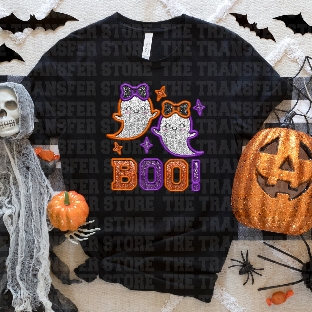 Cute Ghost Boo Faux Sequin Applique