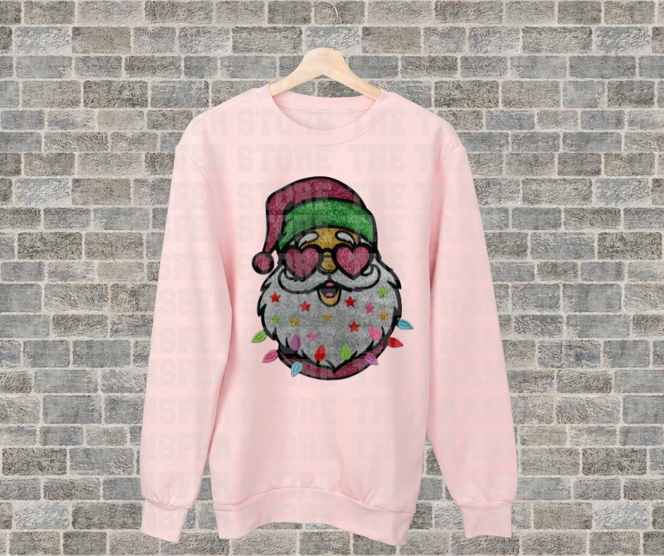 Whimsy Santa Glitter with Embroidery Patch