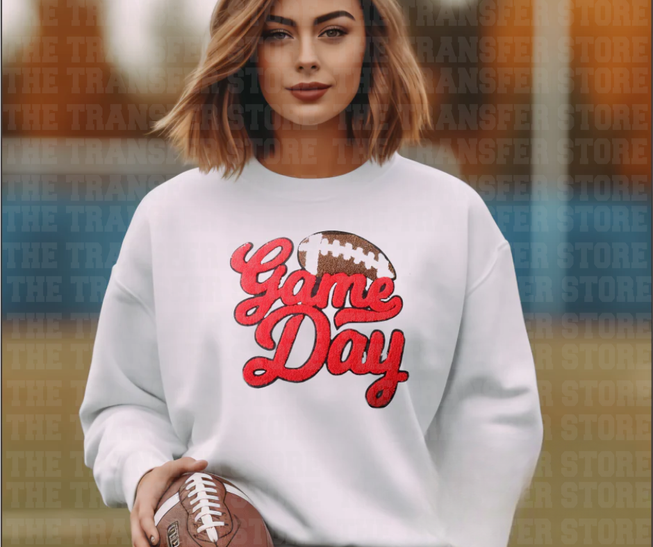 Red Game Day Chenille Patch