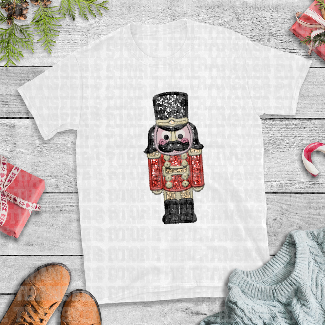 Mr. Nutcracker Faux Sequin Applique