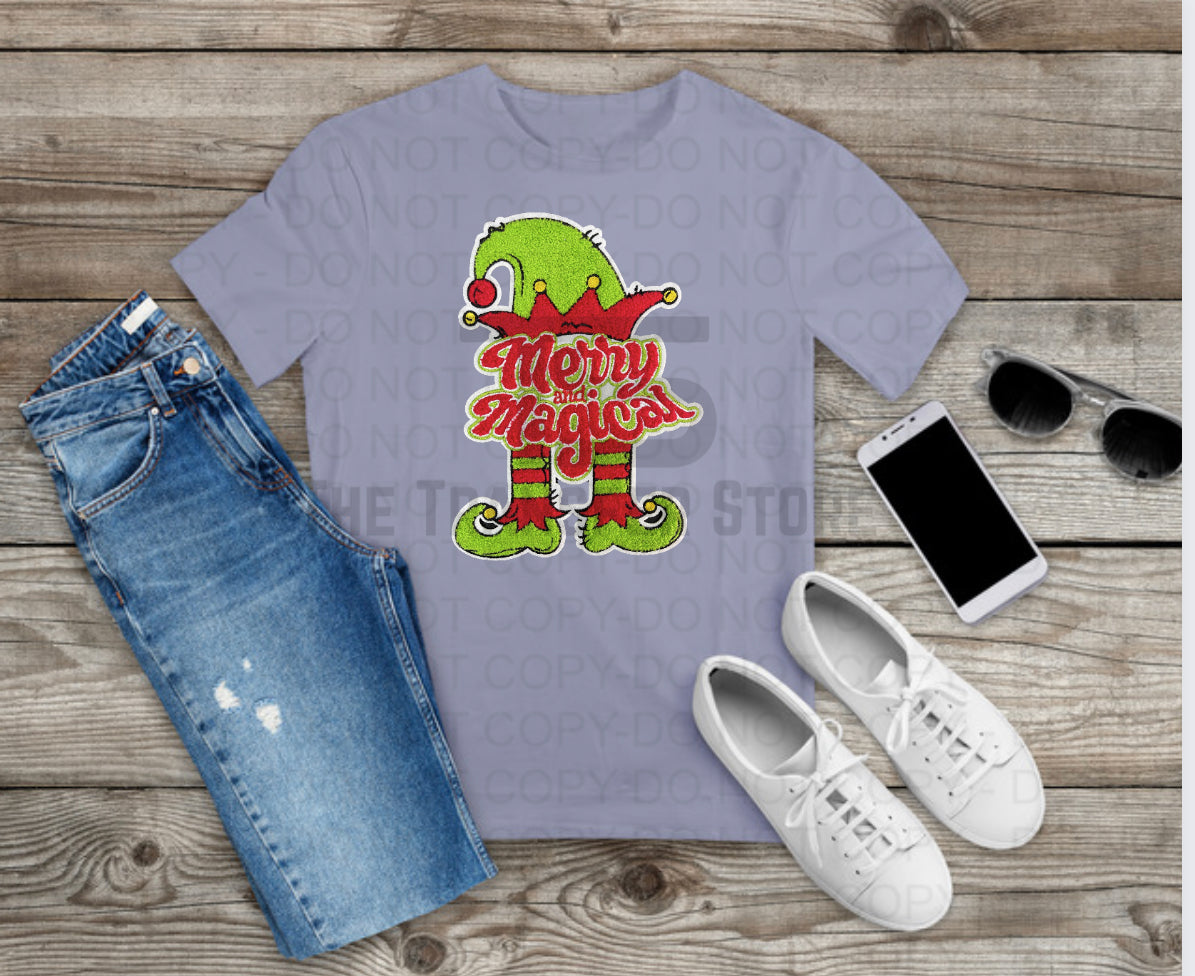 Merry and Magical Elf Chenille Patch