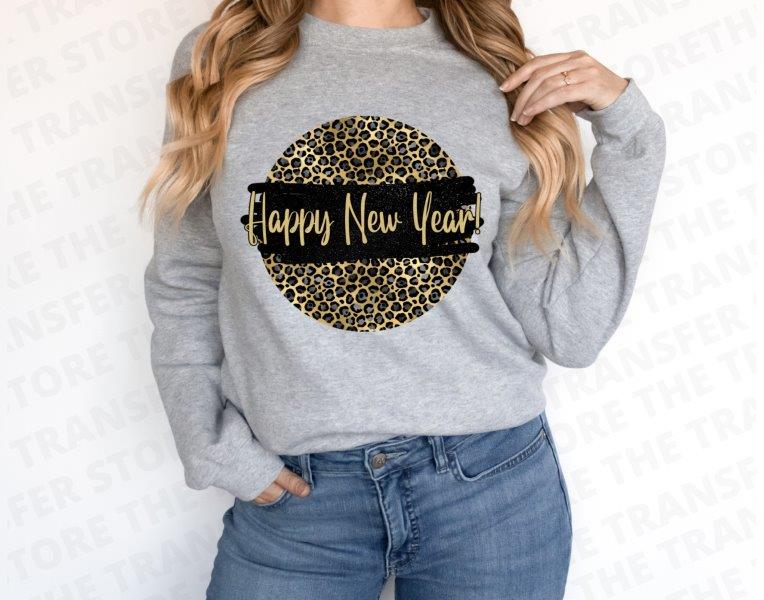 Happy New Year Circle Brushstroke