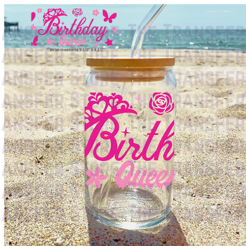 Birthday Queen UV DTF Cup Wrap 16oz