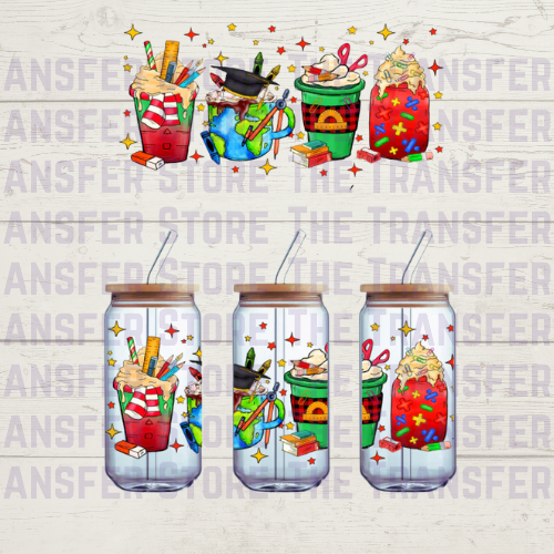 Teacher Coffee UV DTF Cup Wrap 16oz