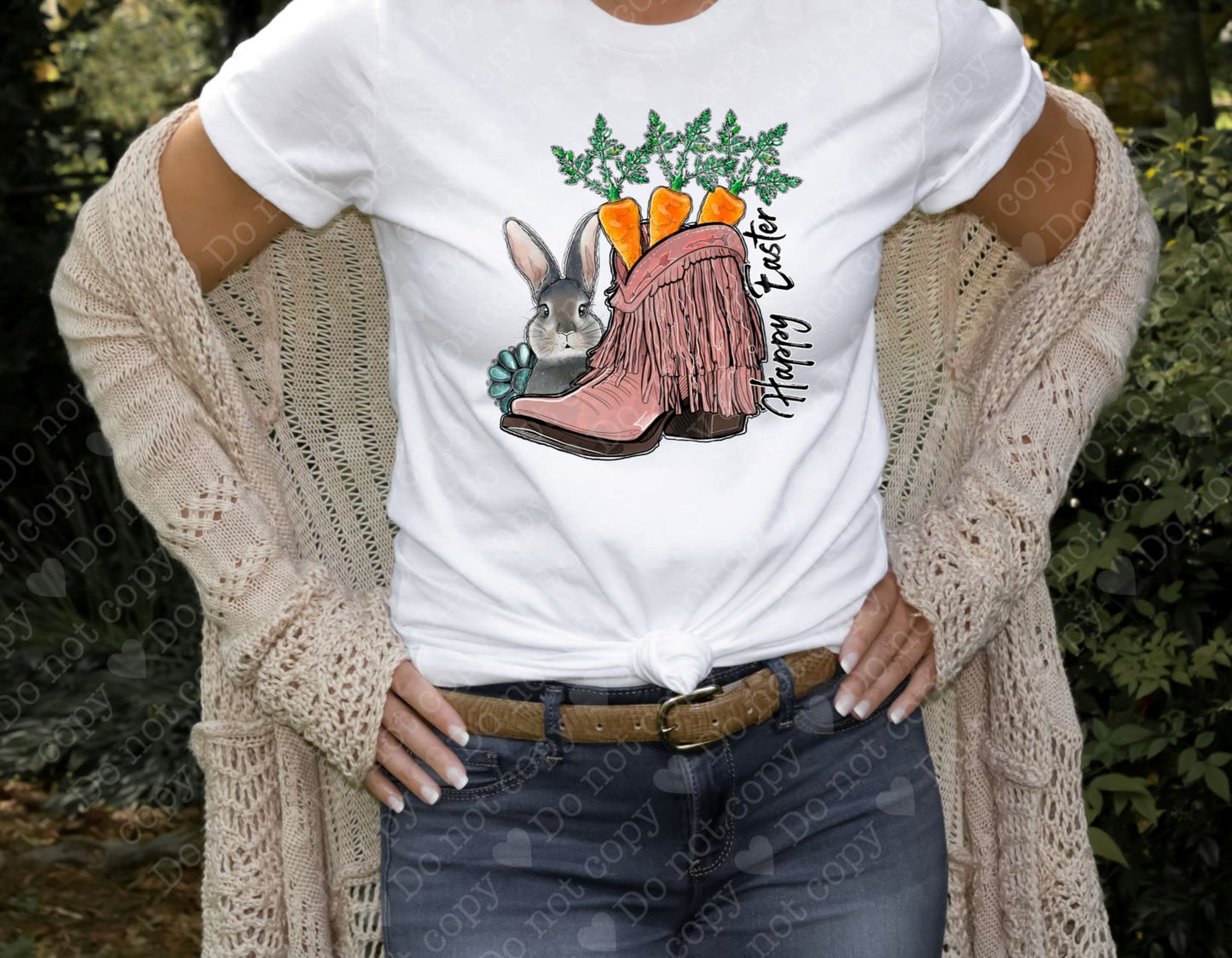 Happy Easter Cowgirl Boot