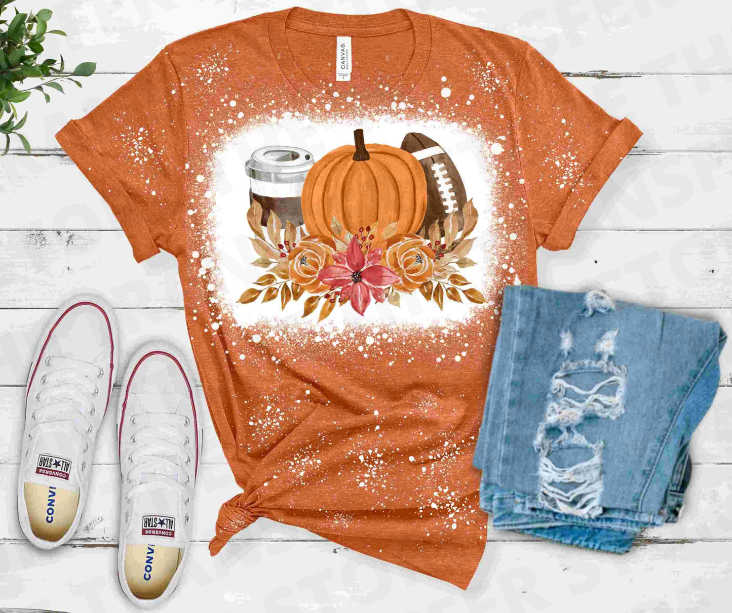 Coffee Pumpkin Football Floral