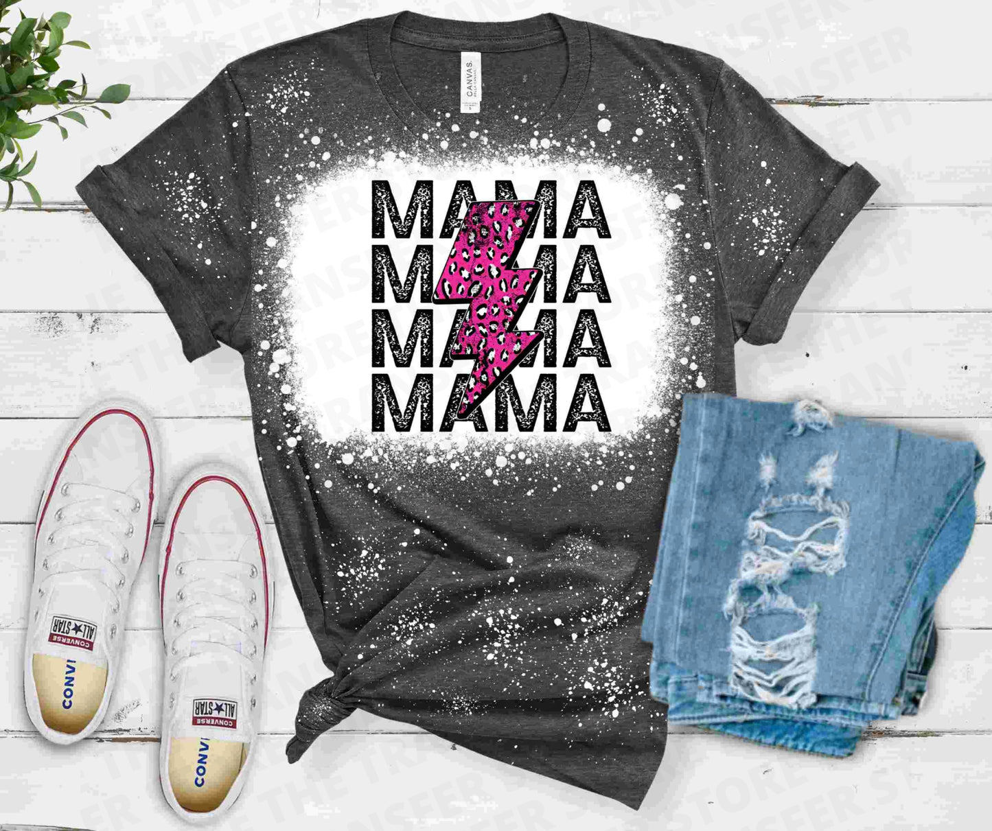 Stacked Mama with Pink Lightning Bolt