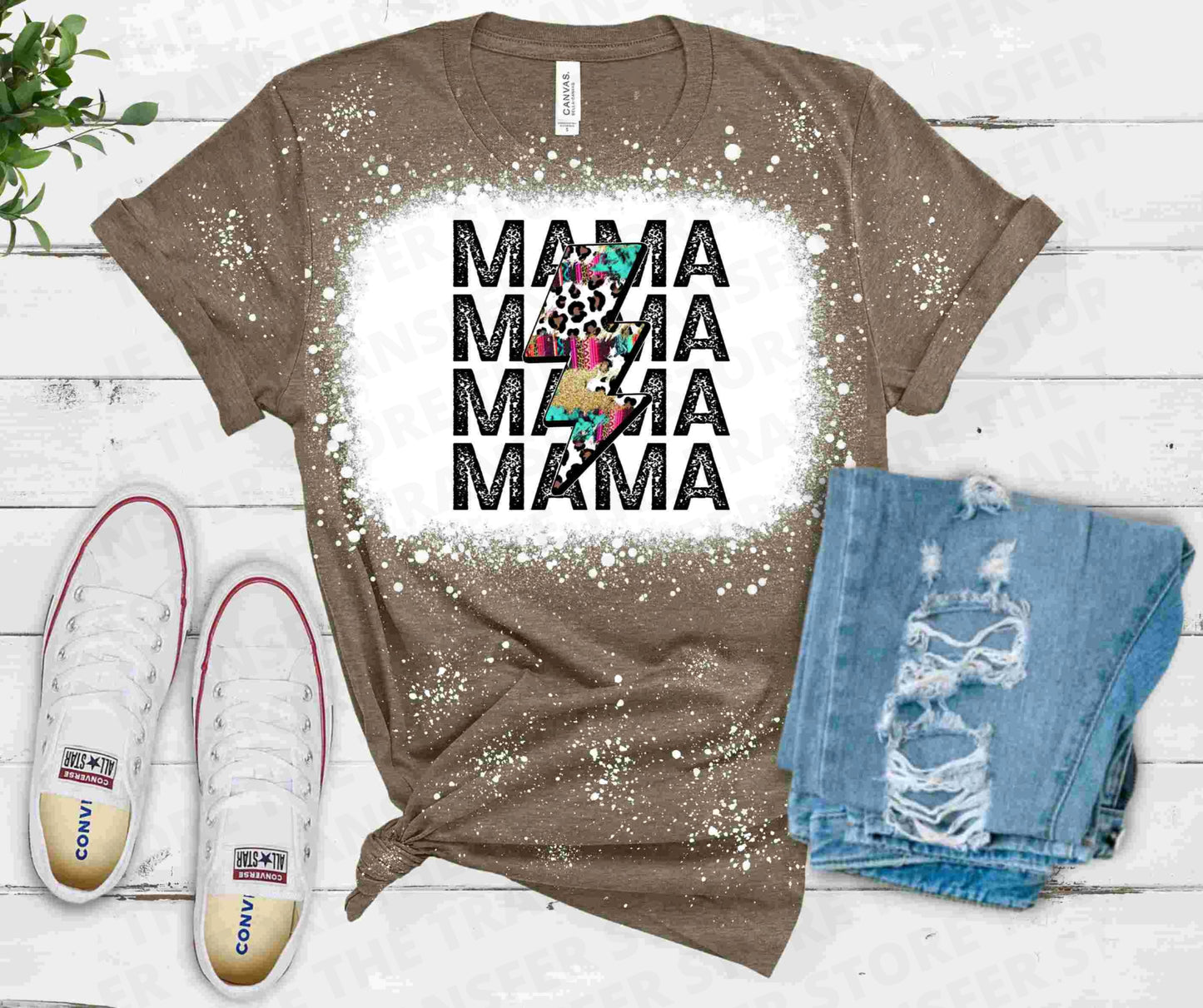 Stacked Mama with Boho Lightning Bolt