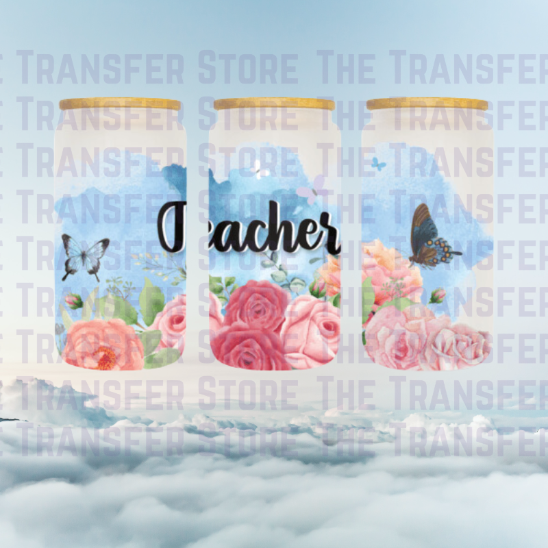 Butterfly Teacher UV DTF Cup Wrap 16oz