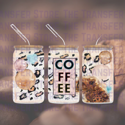 Coffee Leopard UV DTF Cup Wrap 16oz