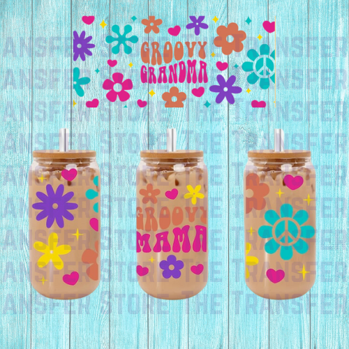 Groovy Grandma UV DTF Cup Wrap 16oz