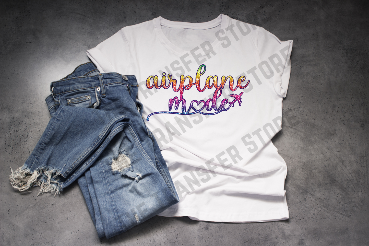 Airplane Mode- Rainbow Glitter