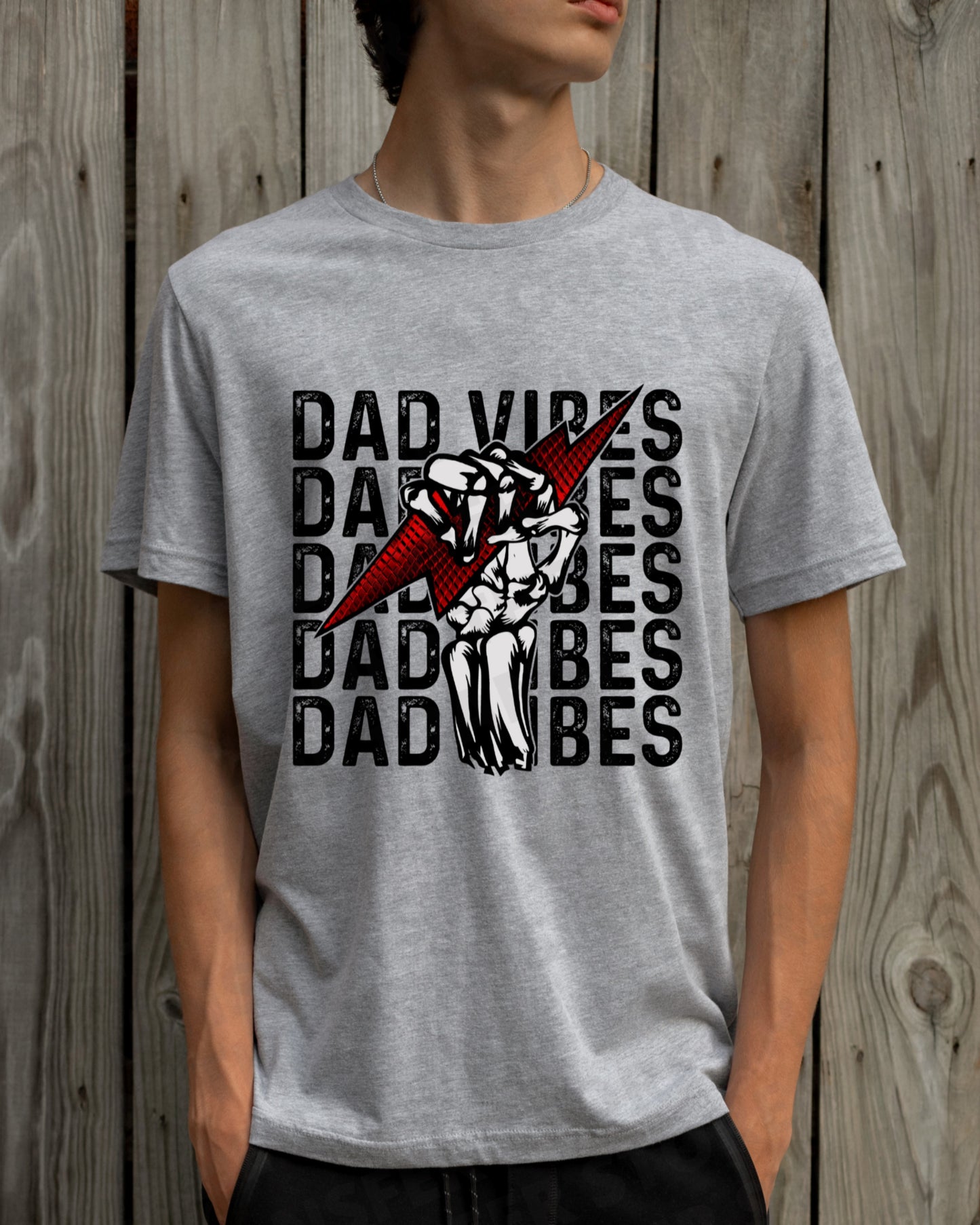 Dad Vibes Red Lightning Bolt