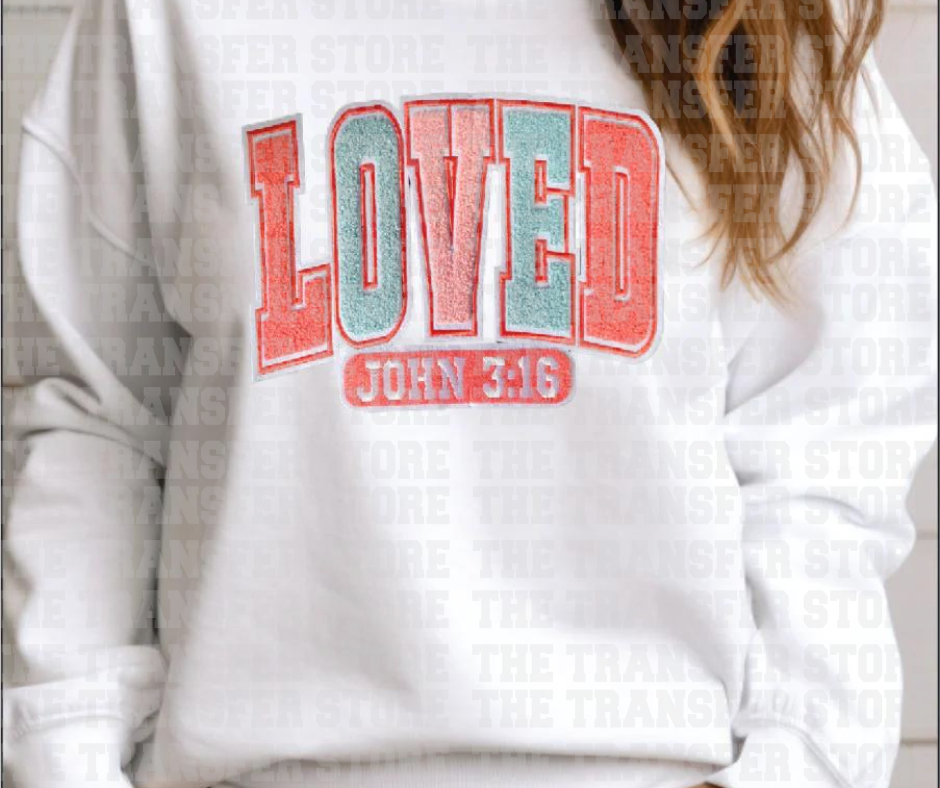 Love John 3:16 Chenille and Sequin Patch