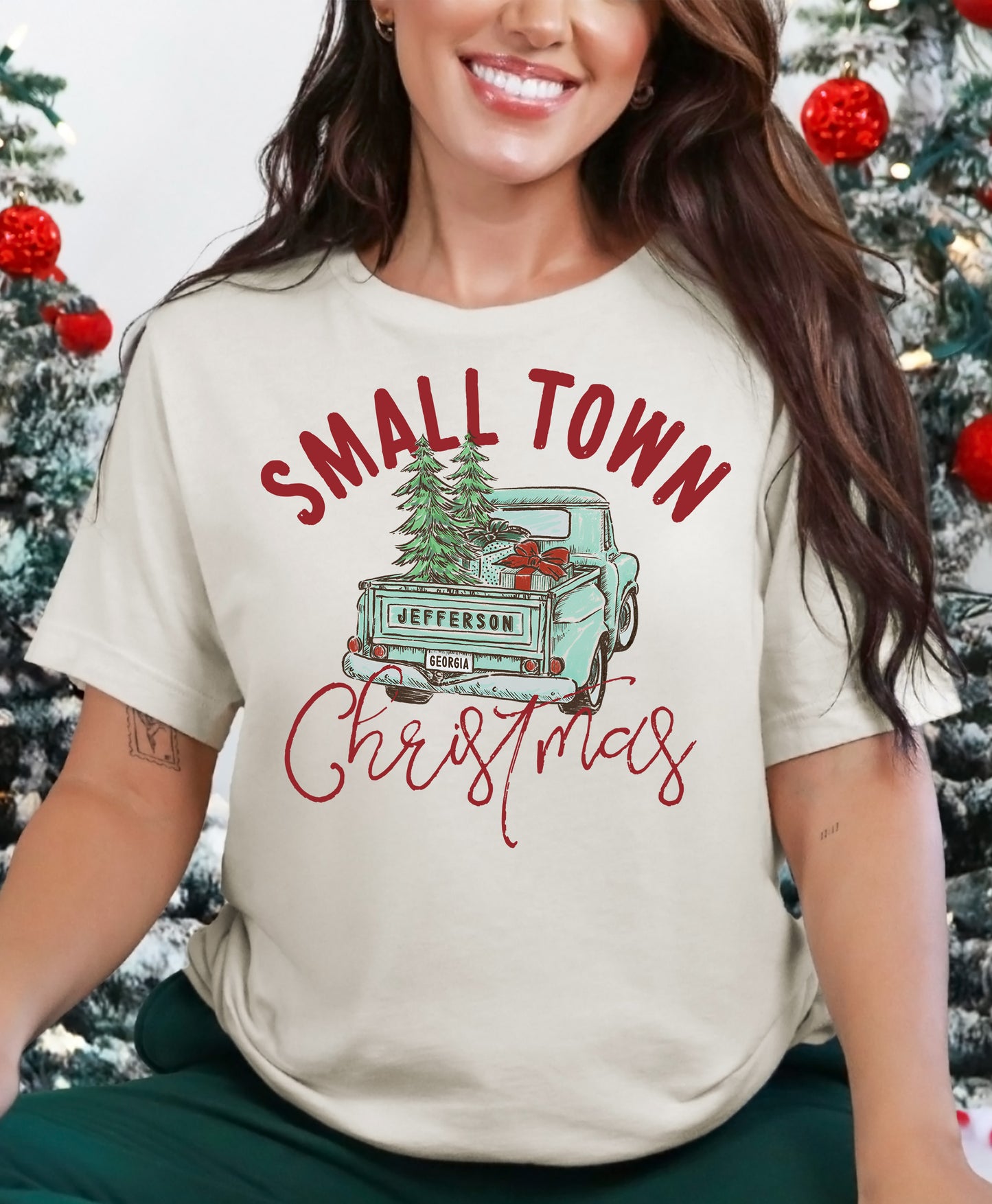 SMALL TOWN JEFFERSON, GEORGIA GREEN TRUCK - NATURAL