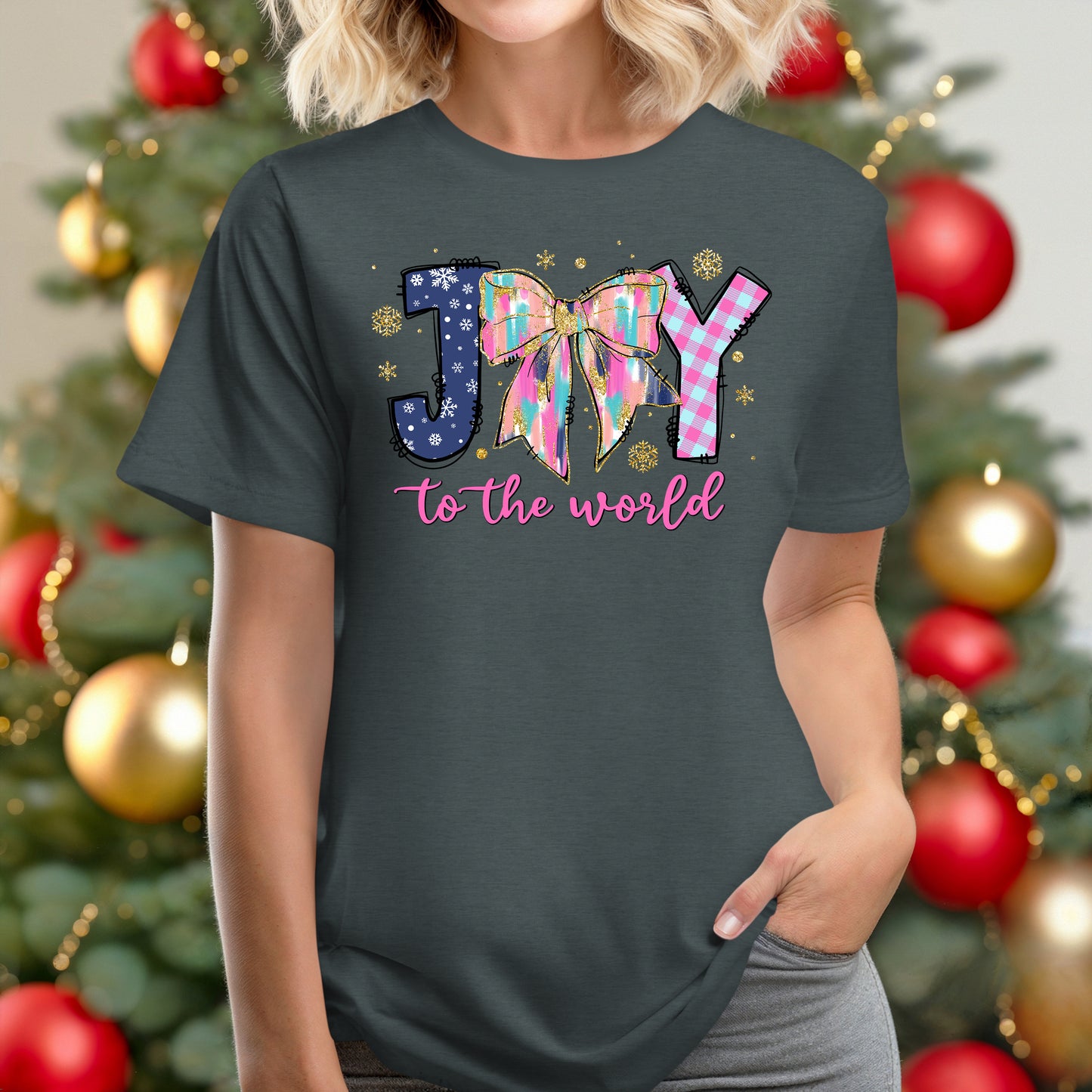 JOY TO THE WORLD - DARK HEATHER GREY