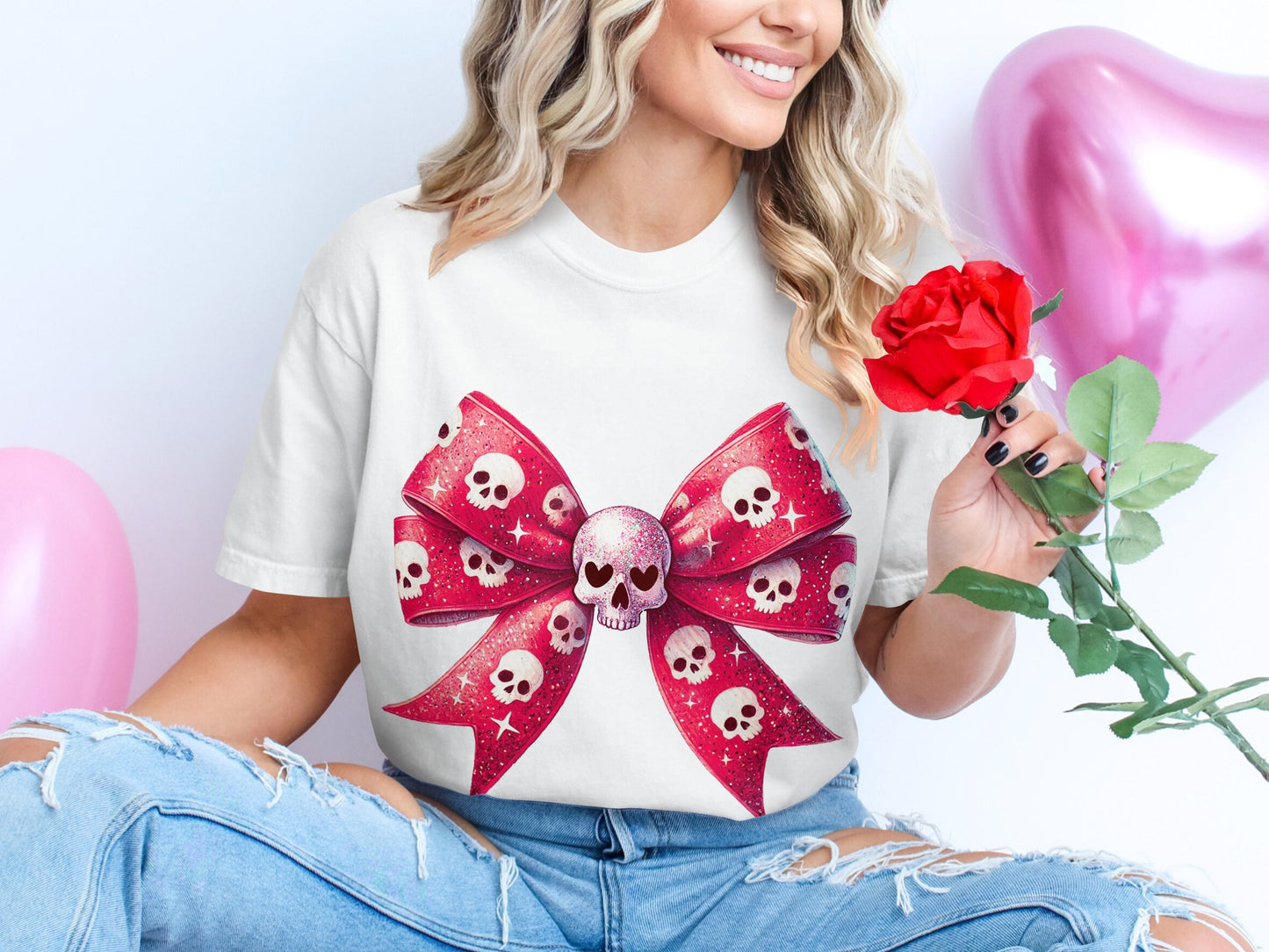 Valentine Skull Coquette Bow