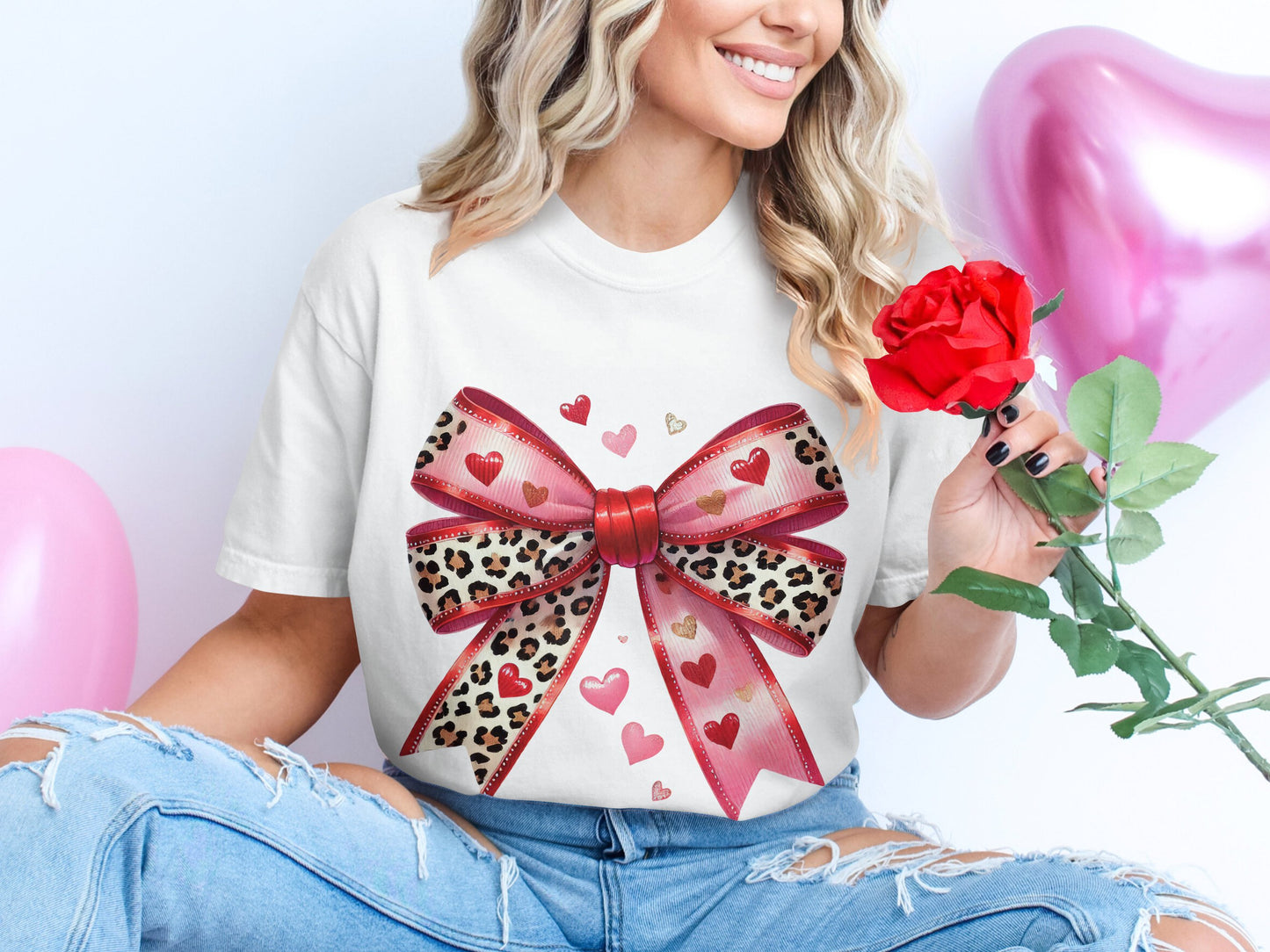 Valentine Coquette Leopard Bow