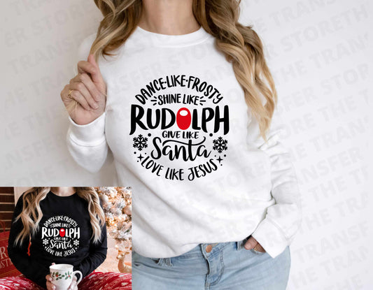 Frosty Rudolph Santa Jesus Circle