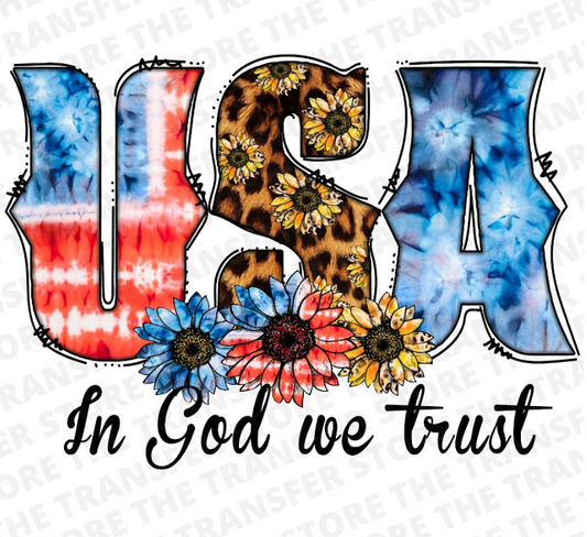 In God We Trust Tie Dyed USA