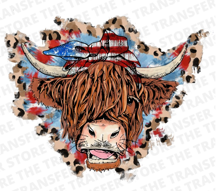 Patriotic Highland Cow