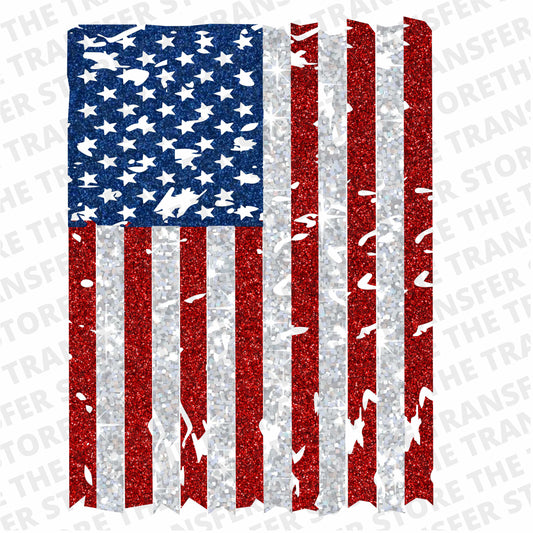 Distressed Glitter Flag