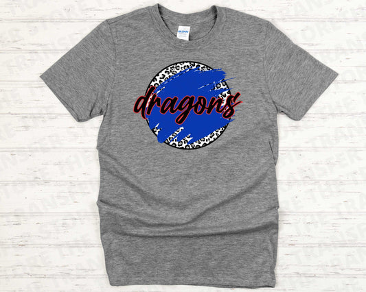Dragons Brush Stroke Printed T-Shirt- Size Youth M